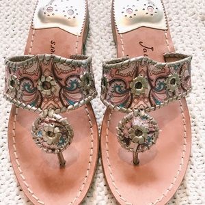 Jack Rogers Paisley + Gold Sandals